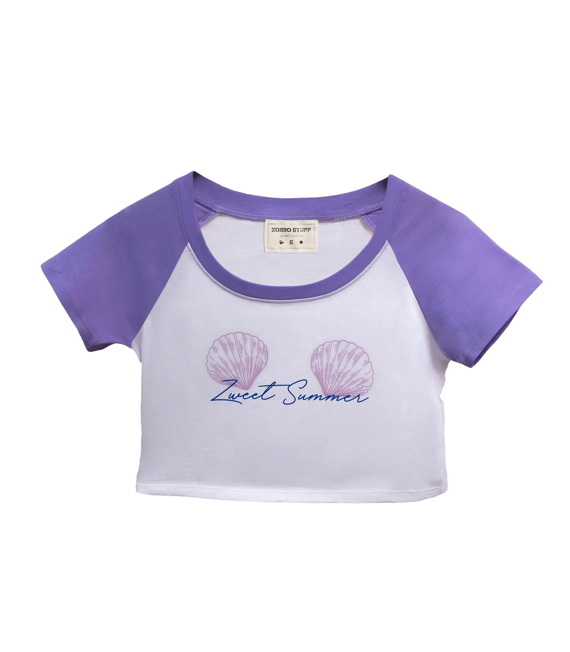 Zorro Stuff T-Shirts T-Shirt Crop Seashell White/Purple