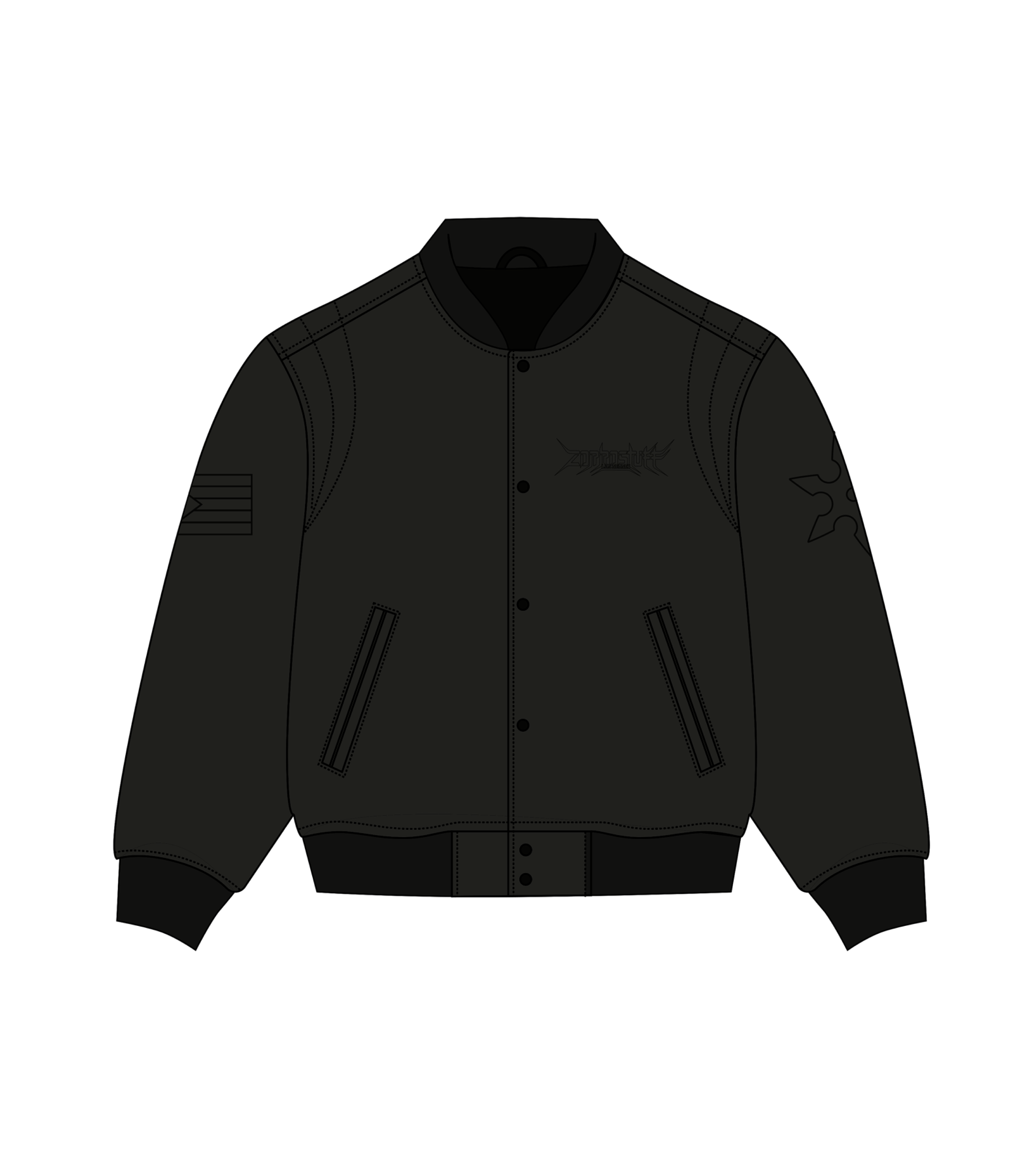 Zorro Stuff T-Shirts ZS x Los Sensei Black Bomber Jacket