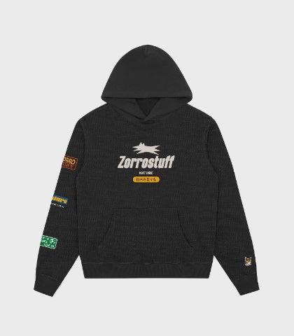 Earth Day Patches - Reverse Hoodie Black
